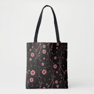 Pink Delicate Flowers Tote Bag