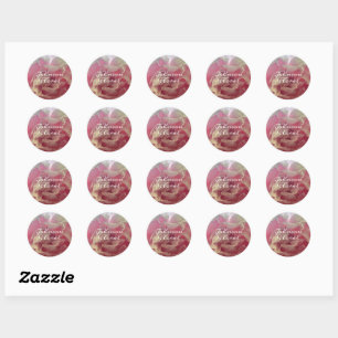 Pink Delicate Peony Floral Custom Classic Round Sticker