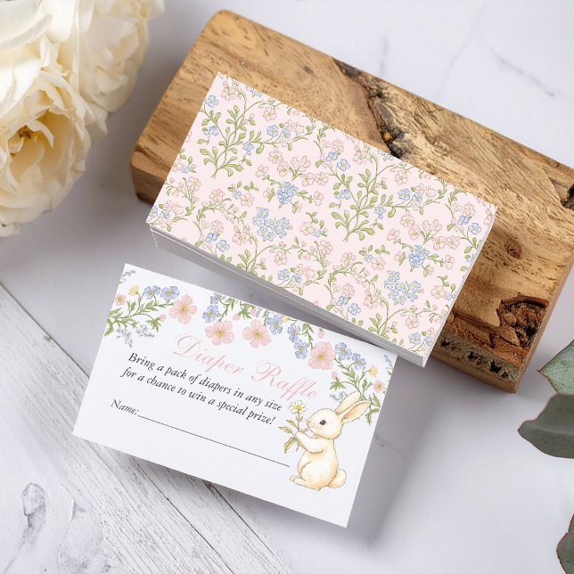 Pink Delicate Vintage Floral Diaper Raffle Insert (Pink Delicate Vintage Floral Diaper Raffle Insert)