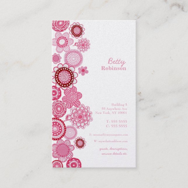Pink Delight Pearl Ladies Company Business Card (Front)