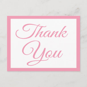 Pink Delight Thank You Greeting Postcard