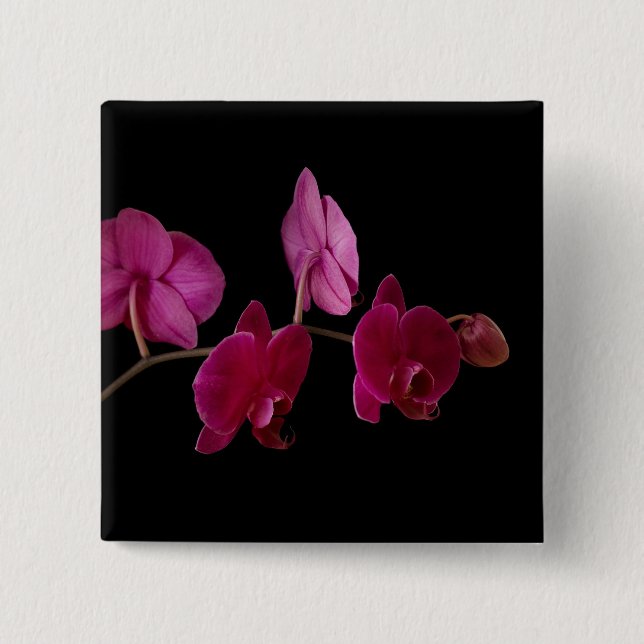 Pink Dendrobium Orchid - Customised Flowers 15 Cm Square Badge (Front)