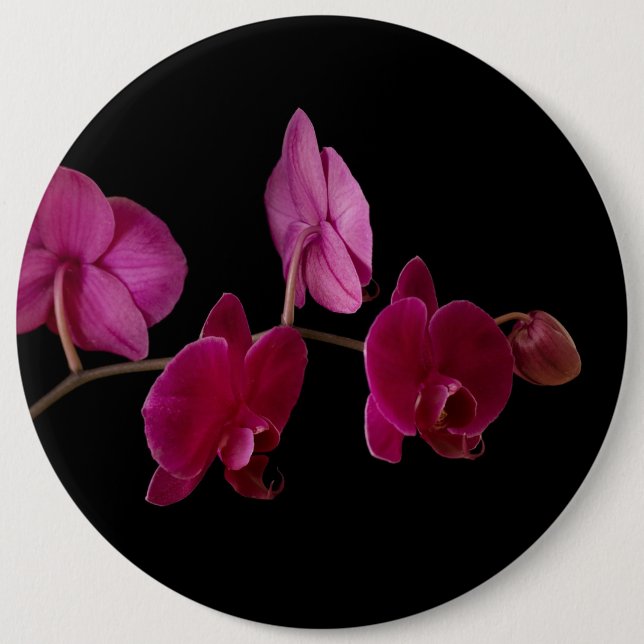 Pink Dendrobium Orchid - Customised Flowers 6 Cm Round Badge (Front)