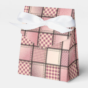 Pink Denim Swatches Tent Favour Box