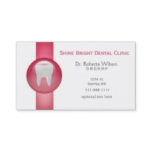Pink Dental businesscards with appointment card