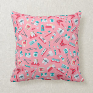 Pink Dental Pattern Cushion
