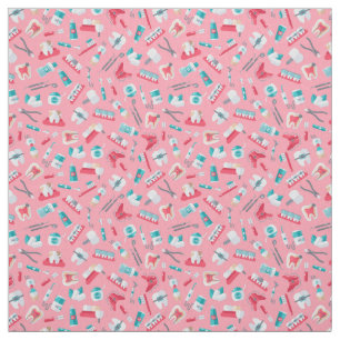 Pink Dental Pattern Fabric