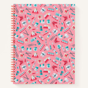 Pink Dental Pattern Notebook
