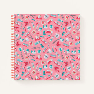 Pink Dental Pattern Notebook