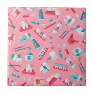 Pink Dental Pattern Tile