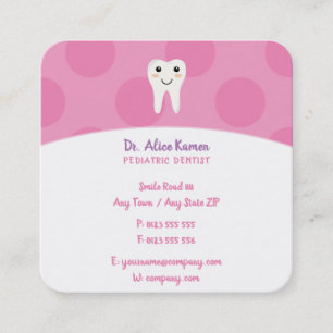 Pink Dentist for kids   Paediatrics Dentist Appointment Card