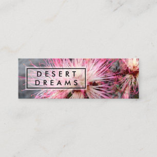Pink Desert Fairy Duster Wildflower  Photo Travel Mini Business Card
