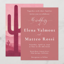 Pink Desert Sunset Wedding Invite – Boho Southwest
