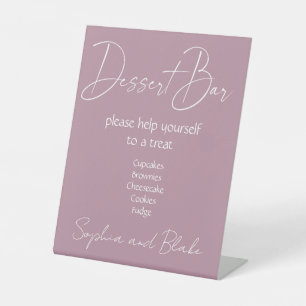 Pink Dessert Bar Wedding Pedestal Sign