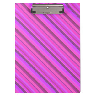 Pink diagonal stripes clipboard