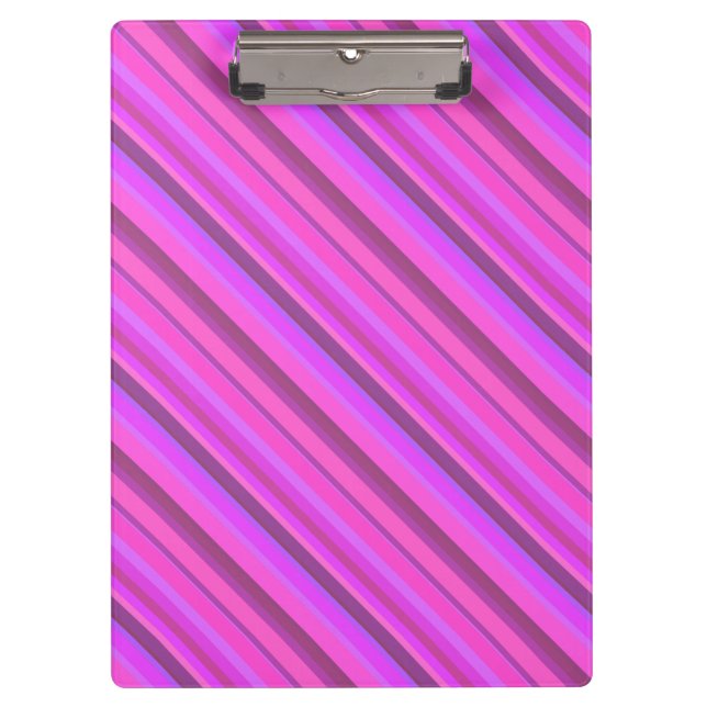 Pink diagonal stripes clipboard (Front)