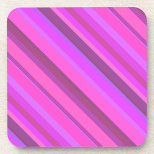 Pink diagonal stripes coaster