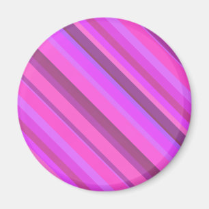 Pink diagonal stripes magnet
