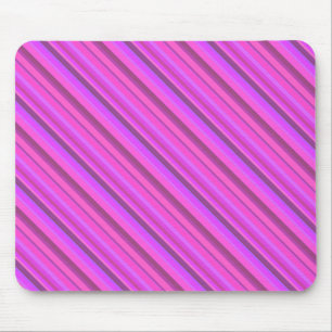Pink diagonal stripes mouse mat