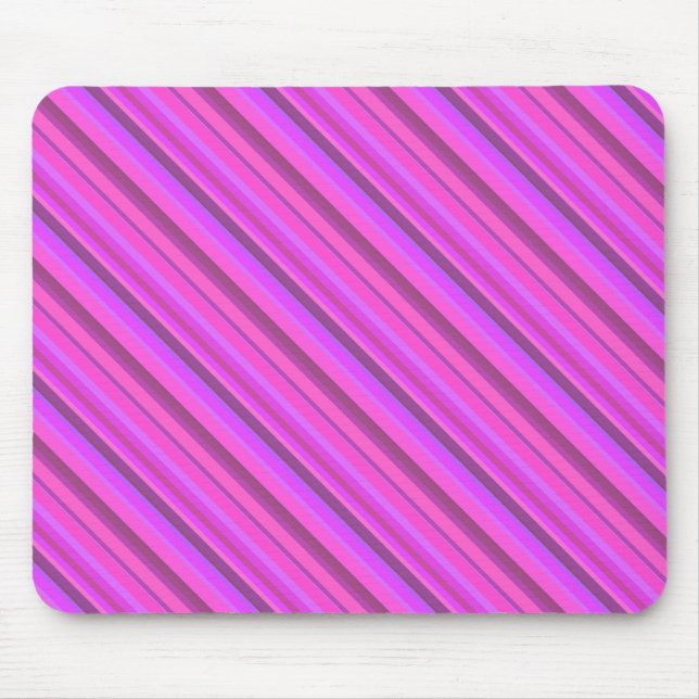 Pink diagonal stripes mouse mat (Front)