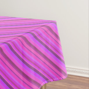 Pink diagonal stripes tablecloth
