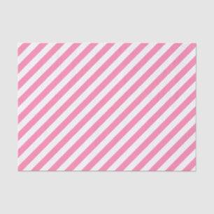 Pink Diagonal Stripes Tissue Paper