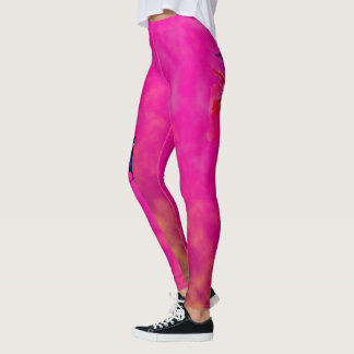 pink diamomnd floral leggings