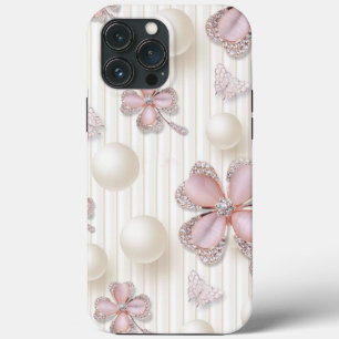 Pink diamond 4-leaf clovers iPhone 13 pro max case