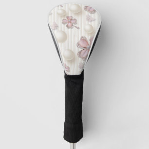 Pink diamond 4-leaf clovers golf head cover