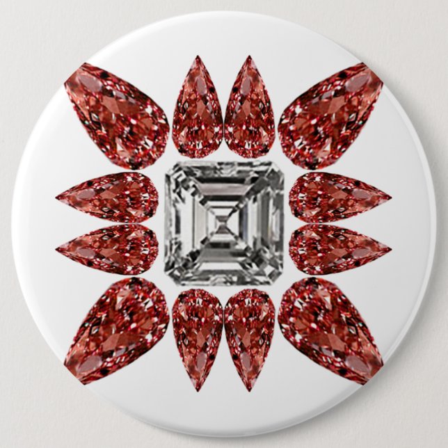 Pink Diamond 6 Cm Round Badge (Front)