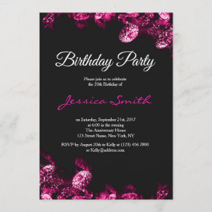 Pink Diamond Birthday Party Invite