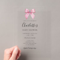 Pink Diamond Bow Girl Baby Shower