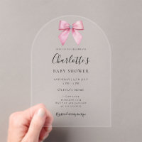 Pink Diamond Bow Girl Baby Shower Arch