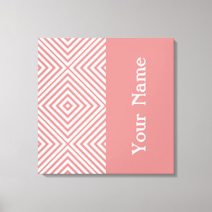 Pink Diamond Chevron w/ name @ Emporiomoffa Canvas Print