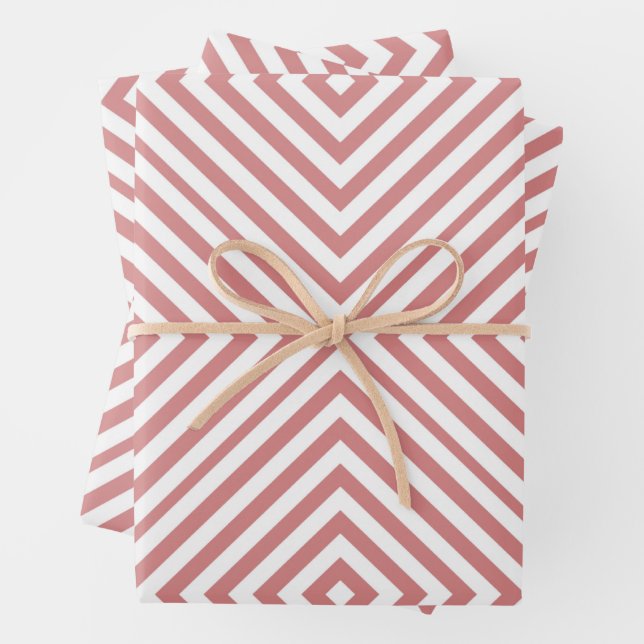 Pink Diamond Chevron Wrapping Paper Sheets (In situ)