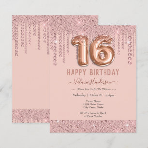 Pink Diamond Drips Happy 16th Birthday