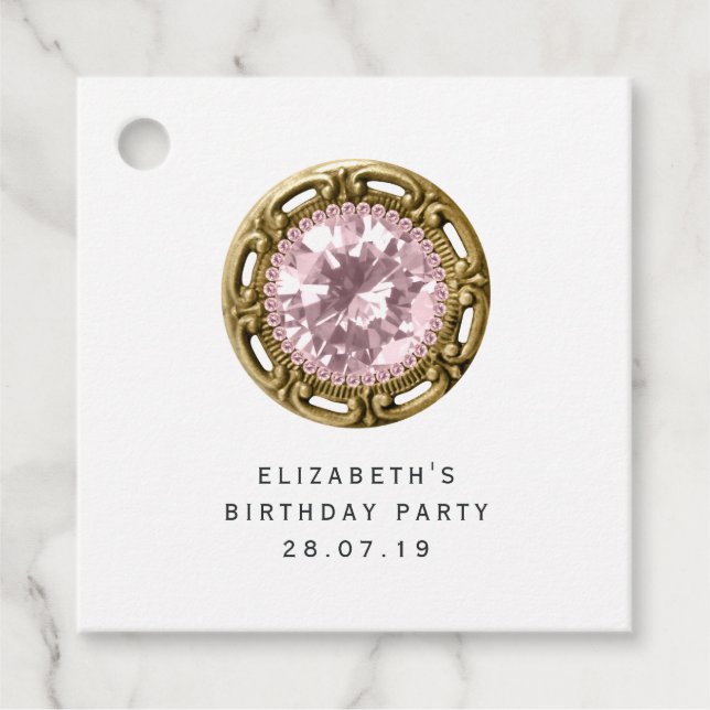 Pink Diamond Favour Tags (Front)