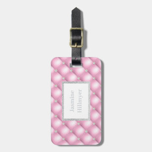 PINK DIAMOND GLITTER CUSTOM LUGGAGE TAG