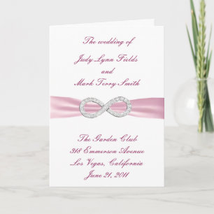 Pink Diamond Infinity Wedding Program Card