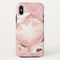 Pink Diamond on Light Pastel with Gold Sparkle