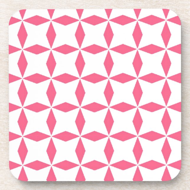 Pink Diamond Pattern Coaster (Front)