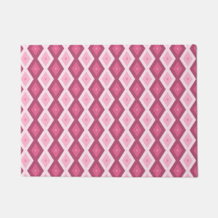 Pink diamond pattern doormat
