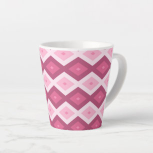Pink diamond pattern latte mug