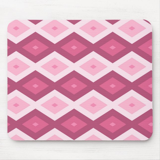 Pink diamond pattern mouse mat (Front)