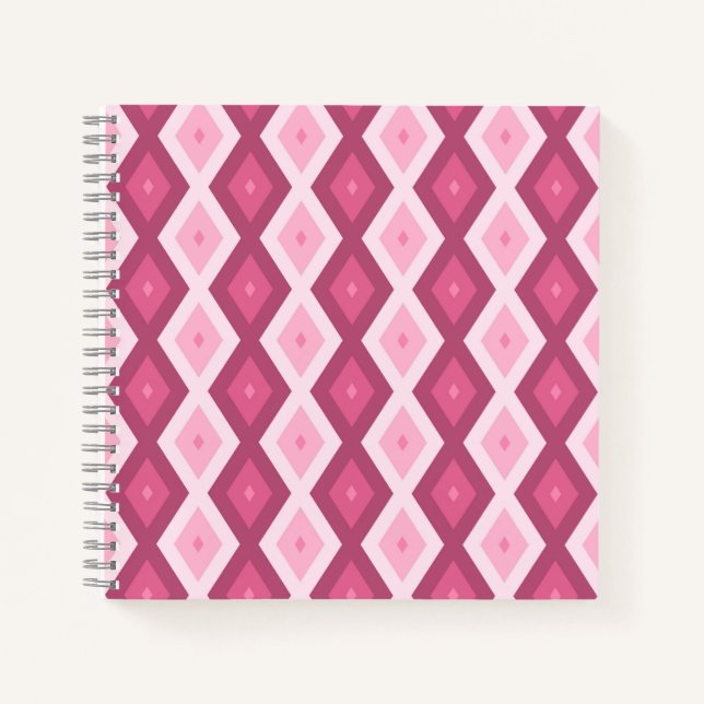 Pink diamond pattern notebook (Front)