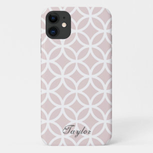 Pink Diamond Pattern Personalised iPhone 11 Case