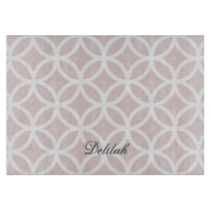 Pink Diamond Pattern Personalised Cutting Board