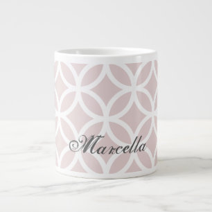Pink Diamond Pattern Personalised Giant Coffee Mug