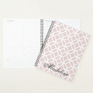 Pink Diamond Pattern Personalised Planner
