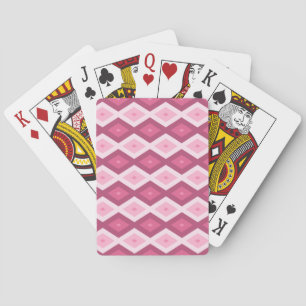 Pink diamond pattern playing cards